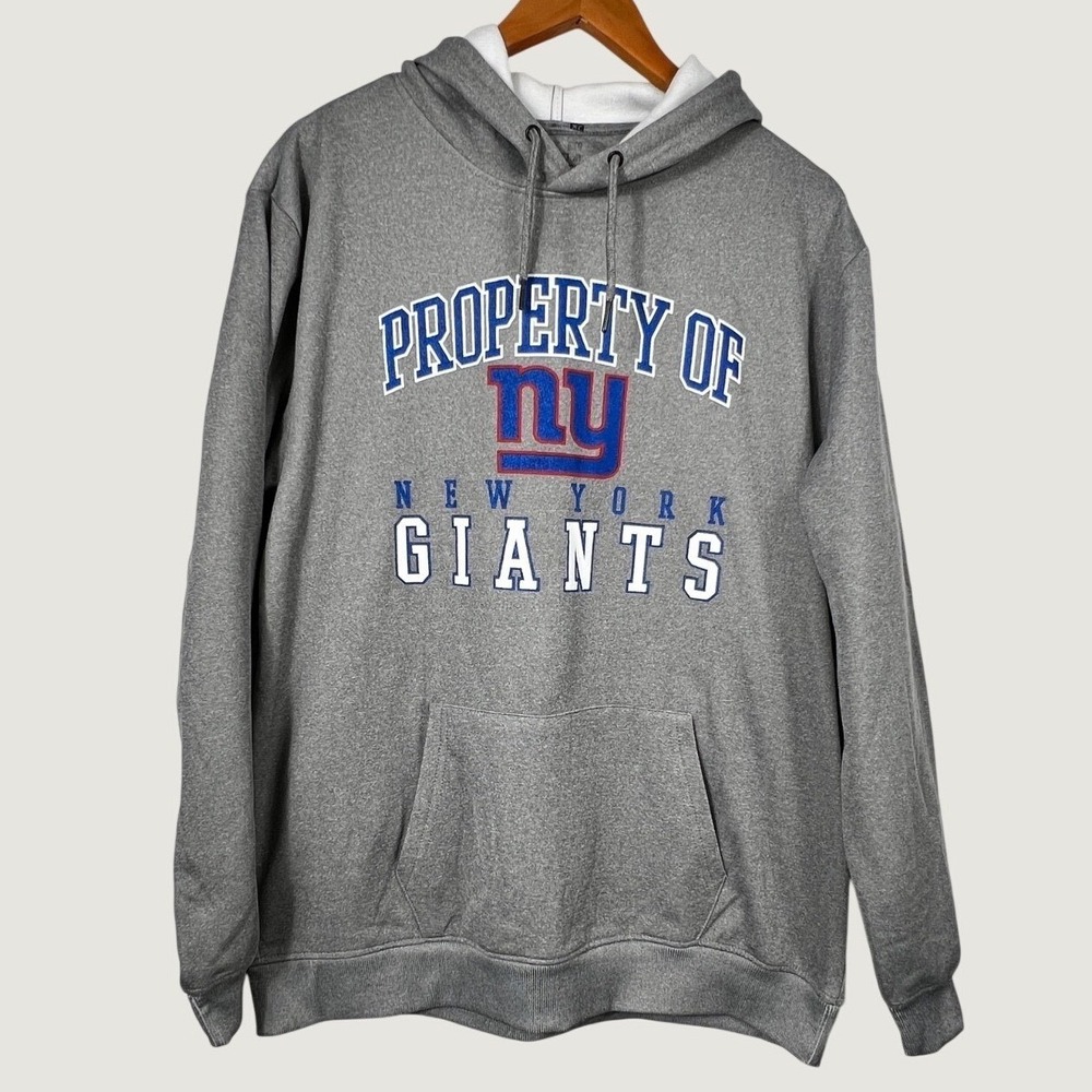 NFL Hoodie XL Gray New York Giants Property Of Graphic Pullover Sweatshirt
